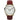 Timex Men's Easy Reader 35mm Watch - Brown Strap White Dial Gold-Tone Case_1