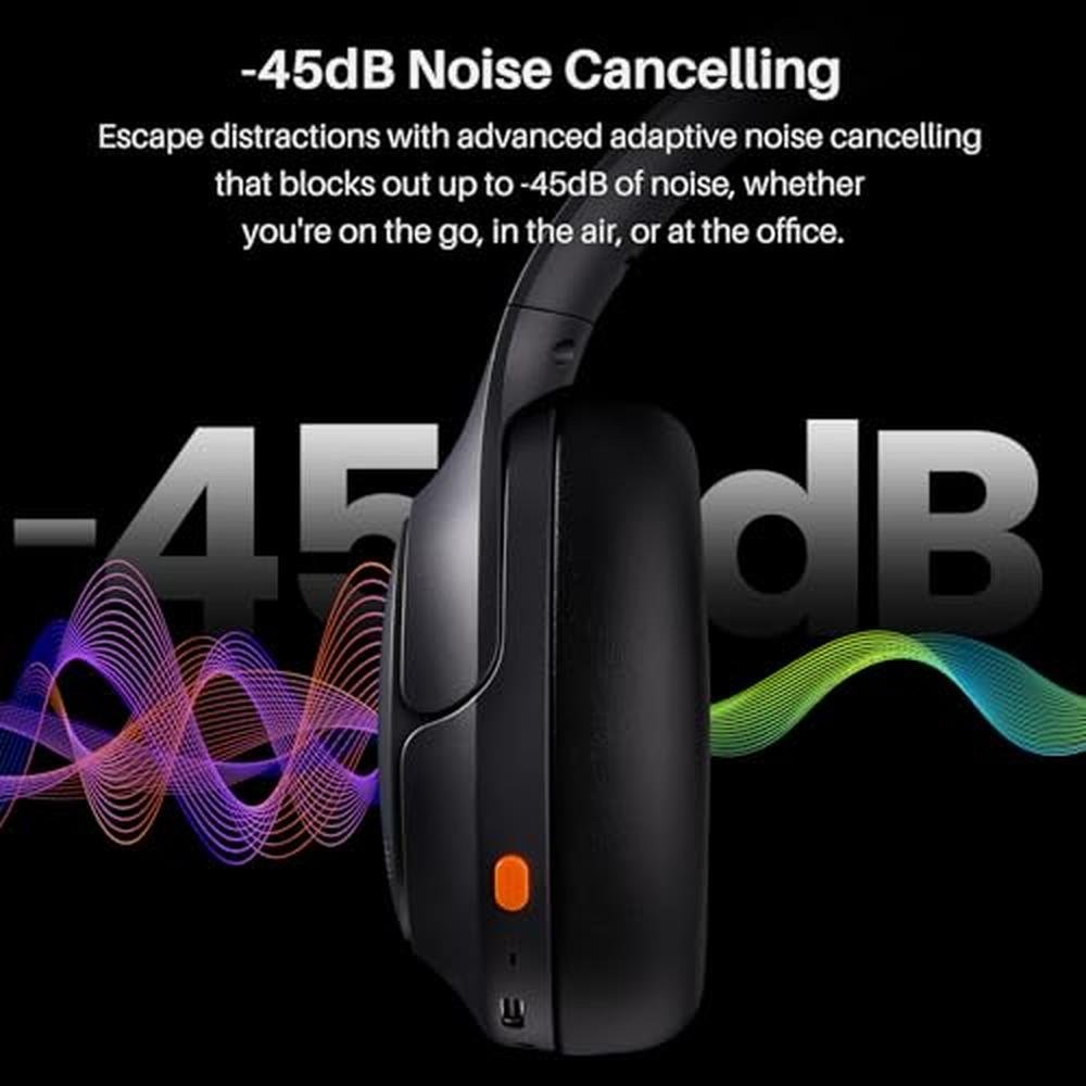 Ht3 TOZO HT3 Hybrid Noise Cancelling Headphones, 90H Playtime Wireless Ove ...