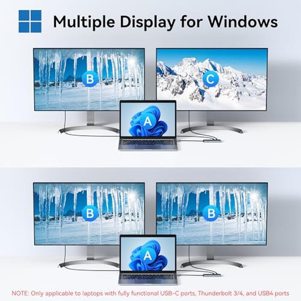 Usb Display Out Dual Monitor | USB C to USB C Hub Dual Monitor Adapter | 4K@60Hz DP Alt ...