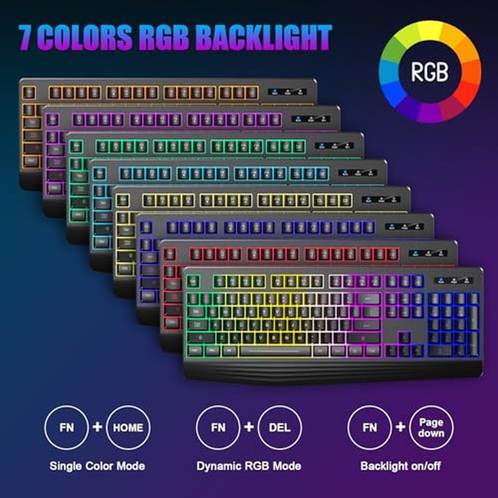 Single Color Keyboard Keyboard Gaming | Wireless Gaming Keyboard RGB Single Color Backlit ...